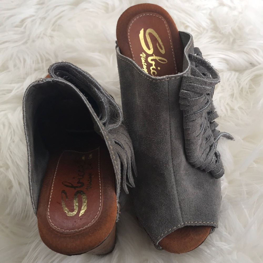 Sbicca brand fringe wedges